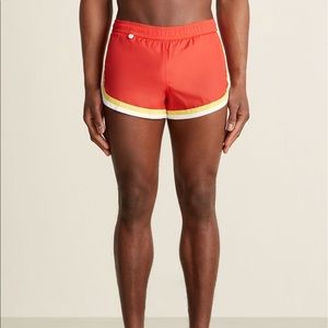 Red swim trunk